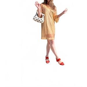 NEW ALYSI sequin mini dress in gold